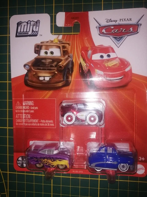 Lot 3 mini voitures cars racer Disney Pixar Mattel en metal neuf news 2023