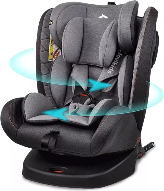 Asiento de coche de seguridad para bebé Jovikids con ISOFIX y correa superior, 360 grados DAÑO LIGERO
