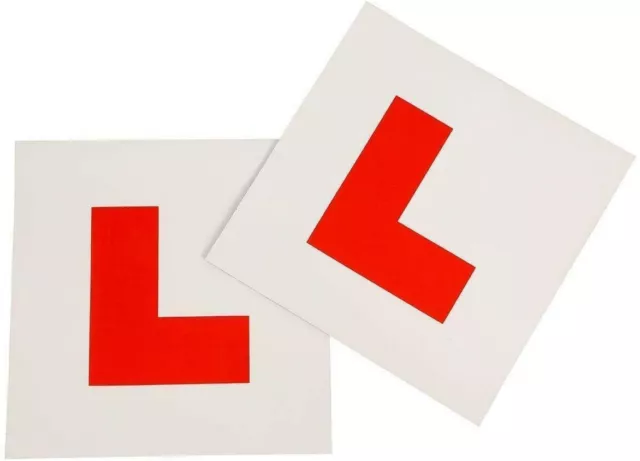 2 x FULLY MAGNETIC L PLATES SECURE Quick Easy To Fix Learner Sign Legal Size