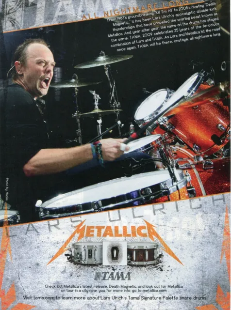 2008 Print Ad of Tama Lars Ulrich Metallica Signature Palette Snare Drums