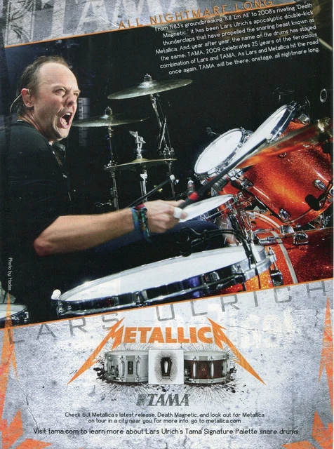 2008 Print Ad of Tama Lars Ulrich Metallica Signature Palette Snare Drums 2008 Print Ad of Tama Lars Ulrich Metallica Signature Palette Snare Drums