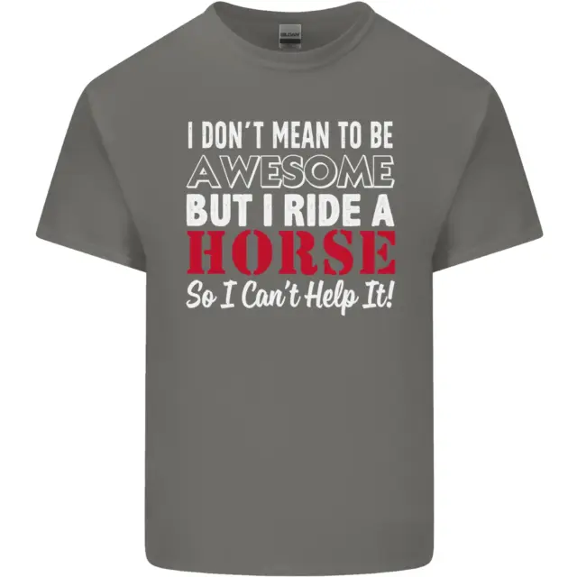 T-shirt top da uomo in cotone I Dont Mean to Be I Ride a Horse 4