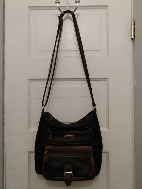 Multi Sac Crossbody Purse Bag Black/Brown Lots of Pockets!