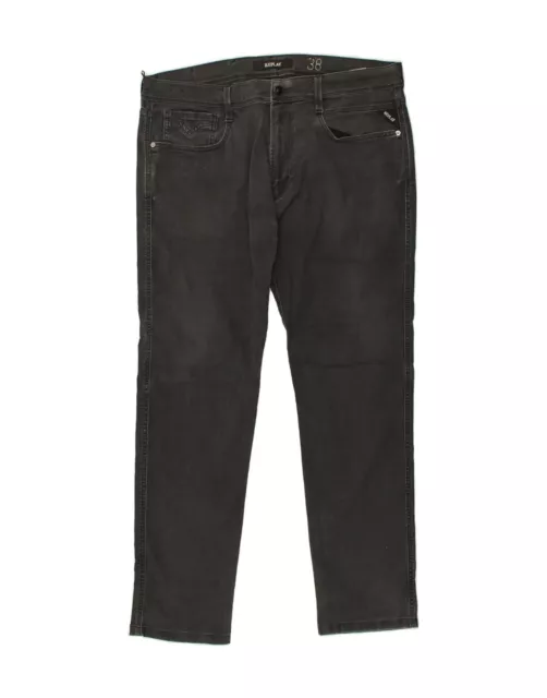 Replay schmale Herrenjeans W38 L32 schwarz Baumwolle BE03