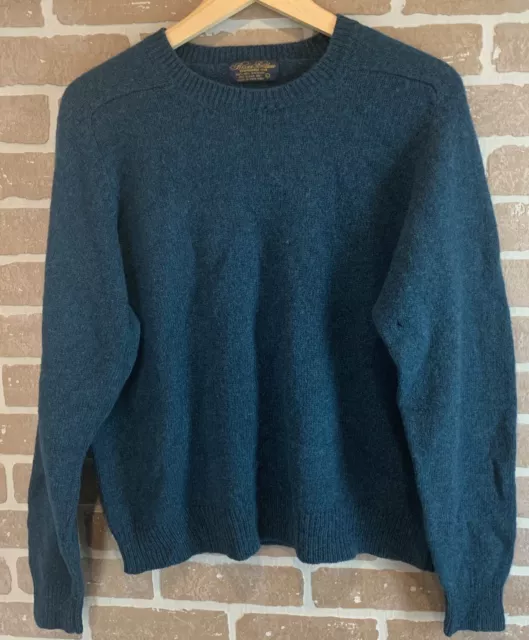 Brooks Brothers 100% Shetland Wool Pullover Sweater Large Men’s Green Hole*