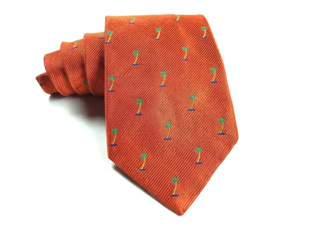 Cravate en soie homme Robert Talbott James Clothier États-Unis 4,25 pouces x 58 pouces orange brûlé