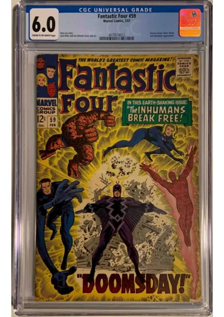 Fantastic Four #59 CGC 6.0 Dr. Doom Inhumans Silver Surfer Appearance 1967