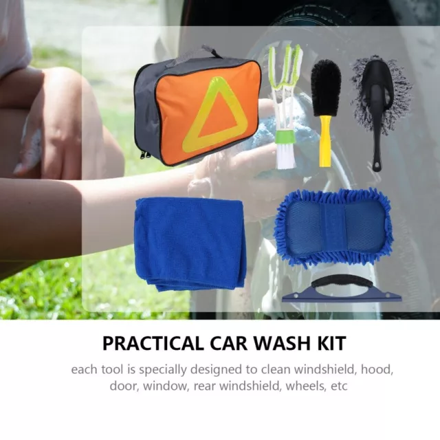 Car Wash Cleaning Supplies Seven-Piece Microfiber Mitt Automotive Gloves