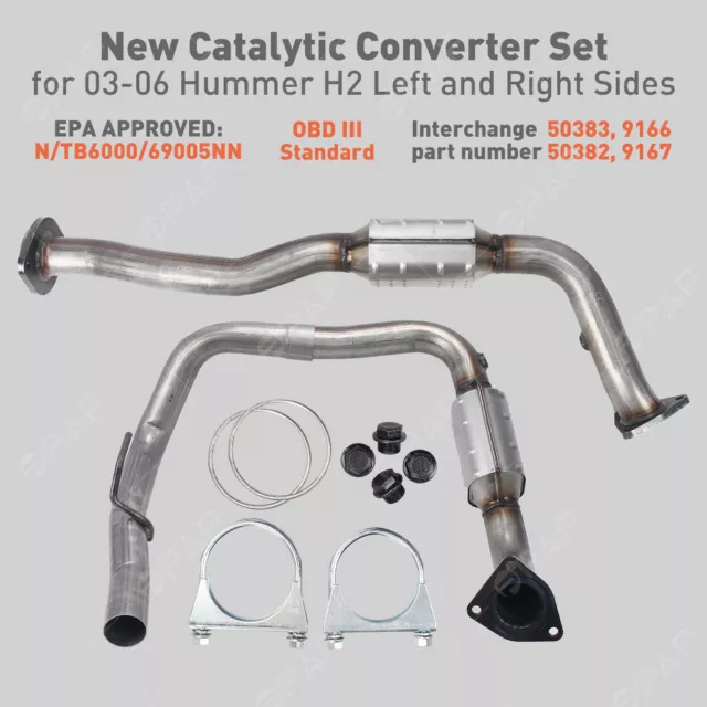 Catalytic Converter Set for 03-06 Hummer H2 Left and Right Sides USA