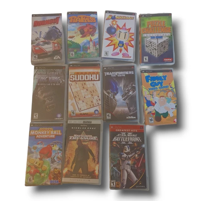 PSP LOT WITH Ultimate Ghosts 'N Goblins And 5 Other Games And A