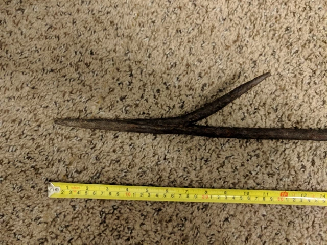 Antique Handmade Primitive Hand-Forged Iron Gaff Hook Harpoon Hay Thief 1800's