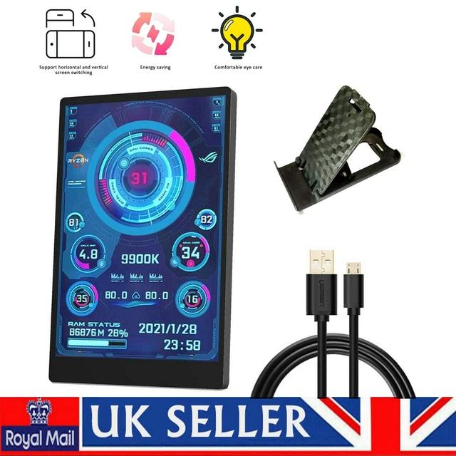 AIDA64 TYPE-C SECONDARY Screen 3.5inch IPS Monitor USB Display CPU GPU ...