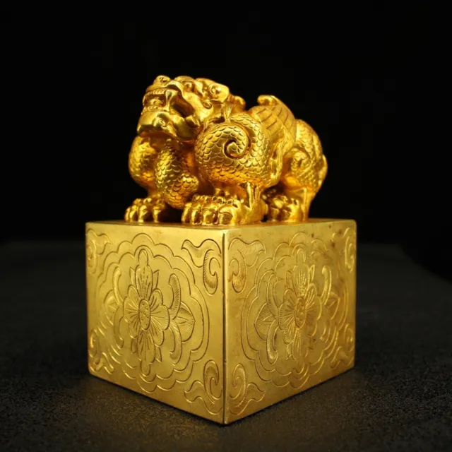 Treasure handmade pure copper gilded carved seals