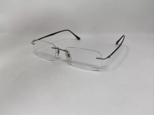 RAY BAN ITALY Lightray Rb 8704 1131 Brown 54/17/140 Rimless Eyeglasses ...