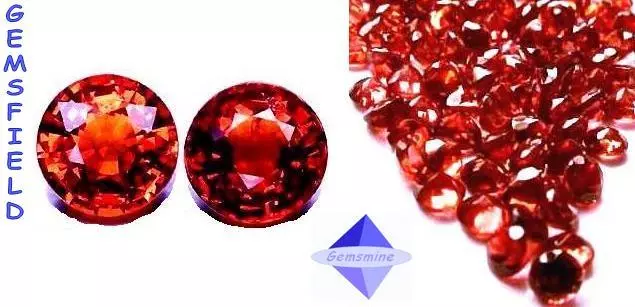 IF !!! SPESSARTITES NATURELLES de NAMIBIE !!! lot 5 BRILLANTS 4mm !! poli AAA++
