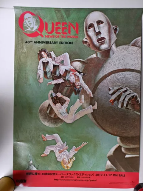 Queen News Of The World 40 Th Anniversary Promo Poster Original Japan Rare