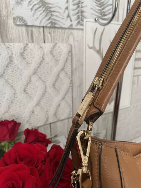 BEAUTIFUL GENUINE MICHAEL Kors Tan Leather Shoulder Bag Handbag $90.97 ...