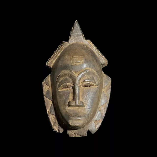 Baule African mask antiques tribal art Face Primitive Art Collectibles Mask-7640