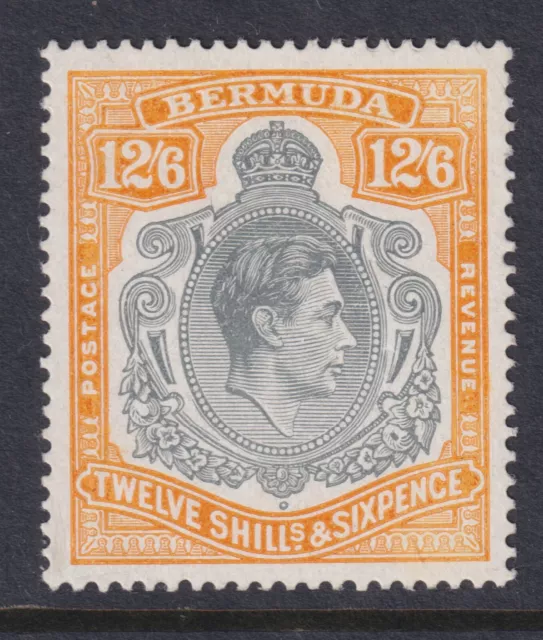 Bermuda KGVI large keyplate 12s6d grey & pale orange SG120c mint (cat.£130)