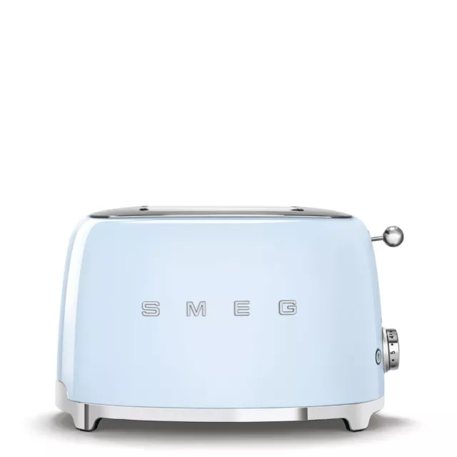 New SMEG 50's TSF01PBUK Retro Style 2 Slice Slot 950w Toaster - Pastel Blue