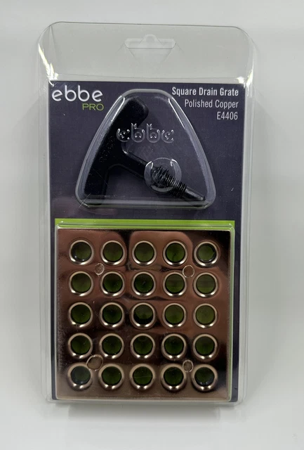Rejilla de drenaje Ebbe - cobre pulido E4406