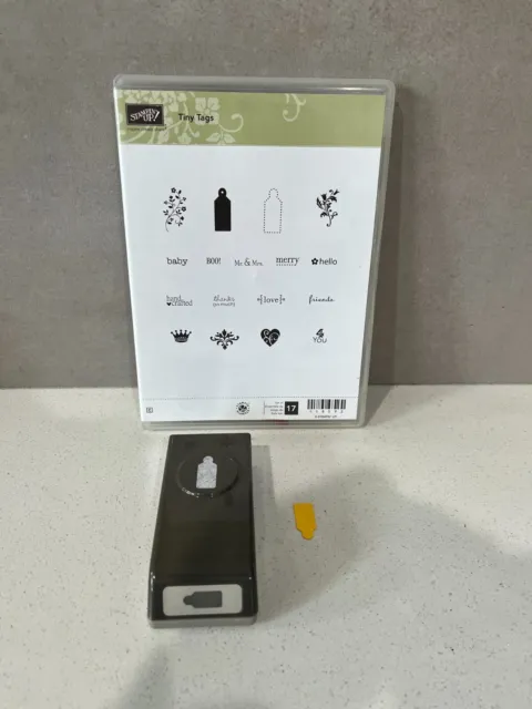 Stampin' Up! Tiny Tags Clear Mount Stamp Set plus Matching Mini Tag Paper Punch