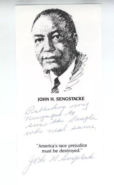 John Sengstacke African American Signed Civil Rights Chicago Newspaper Quote