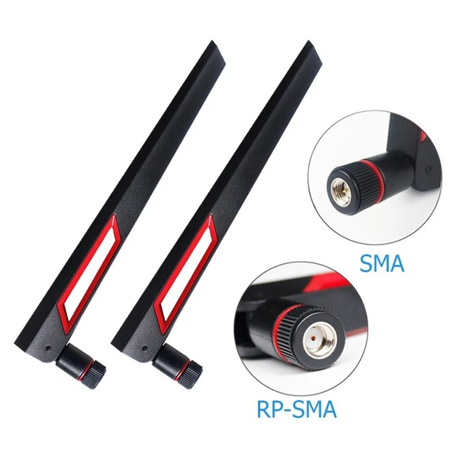 Antenne WiFi Double Bande 12 DBi - RP-SMA - Pour Booster Le Signal Routeur 2,4G/5G - Longueur 39 Cm