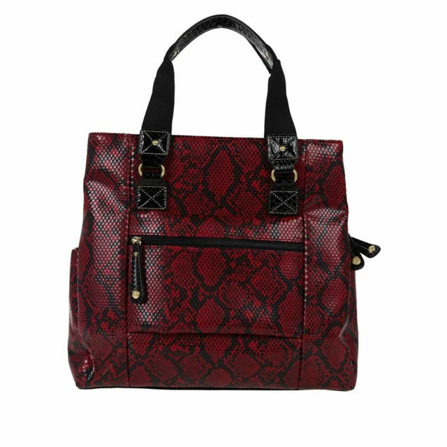 SAMANTHA BROWN Turquoise/Black Embossed Metro Tote  NWT 3
