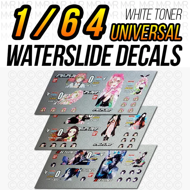 1/64 Slap Jack Supra Custom White Toner Waterslide Decal For Hot Wheels