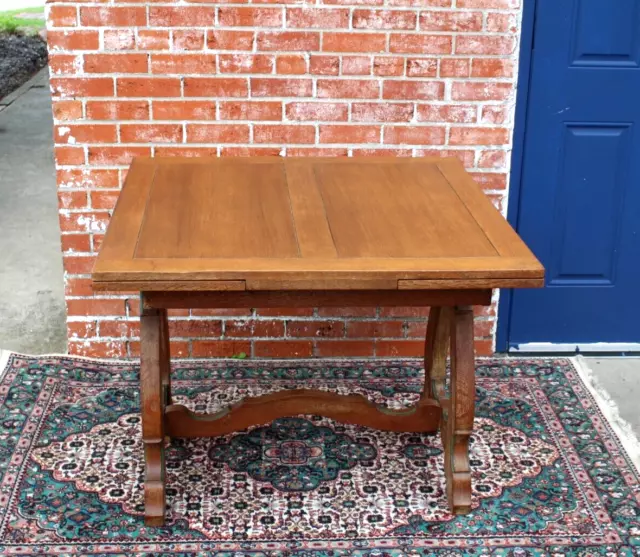 English Antique Oak  Draw Leaf Kitchen Table