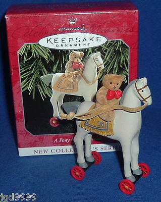Hallmark Series Ornament A Pony for Christmas #1 1998 Teddy Bear and Horse NIB