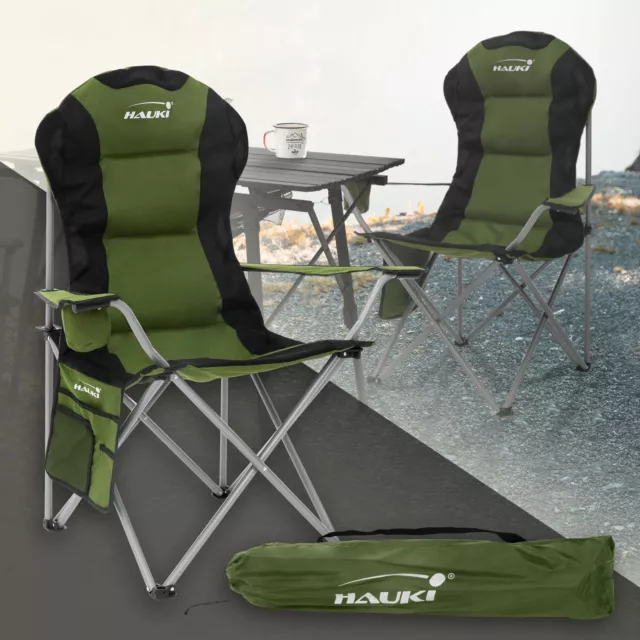 Asiento plegable de acampada silla extragrande tumbona caqui con bolsa guardado
