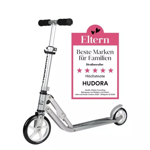 HUDORA Scooter Little BigWheel, silber | Tretroller | Cityroller | Kickroller