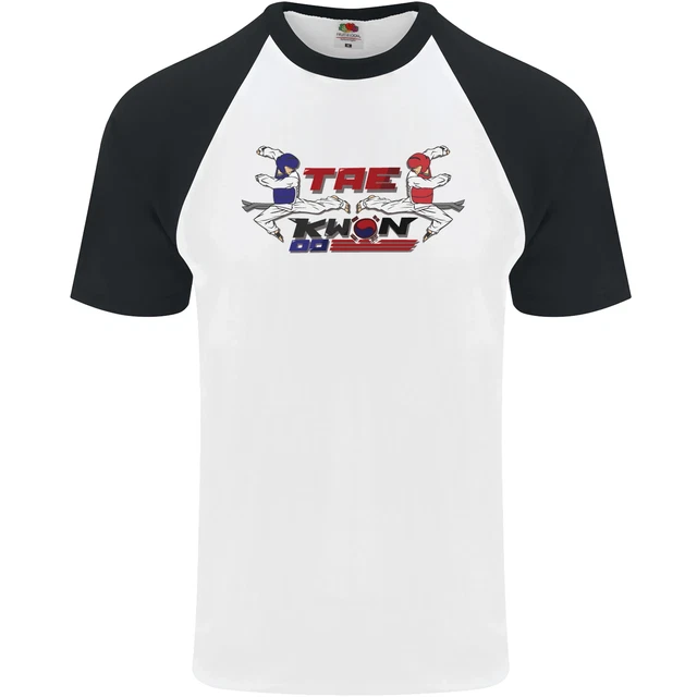 Taekwondo Fighter Misto Arti Marziali Mma DA UOMO S/S Baseball Maglietta