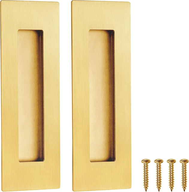 6 Inch Recessed Finger Flush Pulls for Pocket Door Closet Door, Sliding Barn Doo