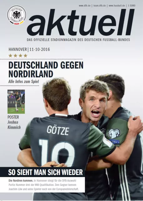 WM-Qualifikation 11.10.2016 Deutschland - Nordirland + Poster Joshua Kimmich