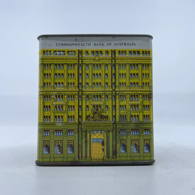 Vintage COMMONWEALTH BANK OF AUSTRALIA Money Box Tin ~ 1970s