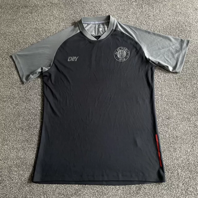 St Pauli Training Shirt Mens Medium Unisex Grey Official diiy Football Excellent