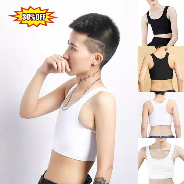 Women Buckle Short Chest Breast Binder Lesbian Trans 3 Corset Tomboy Vest UK