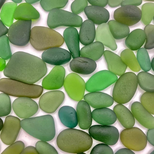 Large Green Sea Glass 20 Pieces Devon Coast Perfect For Jewellery 2-3cm