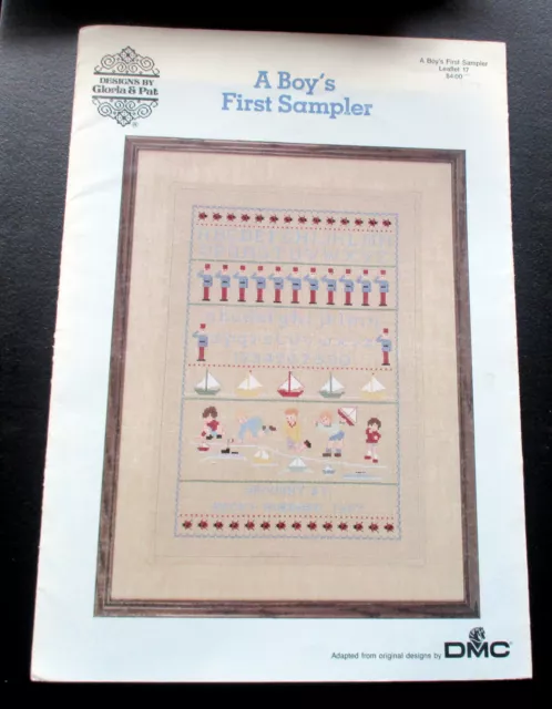 Counted Cross Stitch Pattern-A Boys First Sampler-Gloria & Pat-DMC-1988