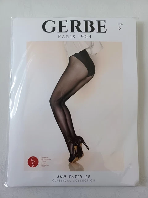 Collants GERBE Essentiel 15D – Satin Scintillant, Taille 2 (FR40/42), Ivoire, Fabriqués En France