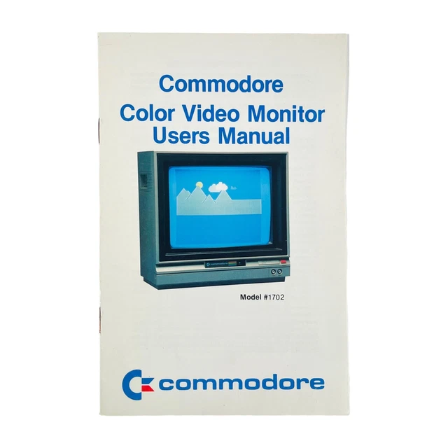 VTG 1983 Commodore Color Video Monitor 1702 User's Manual