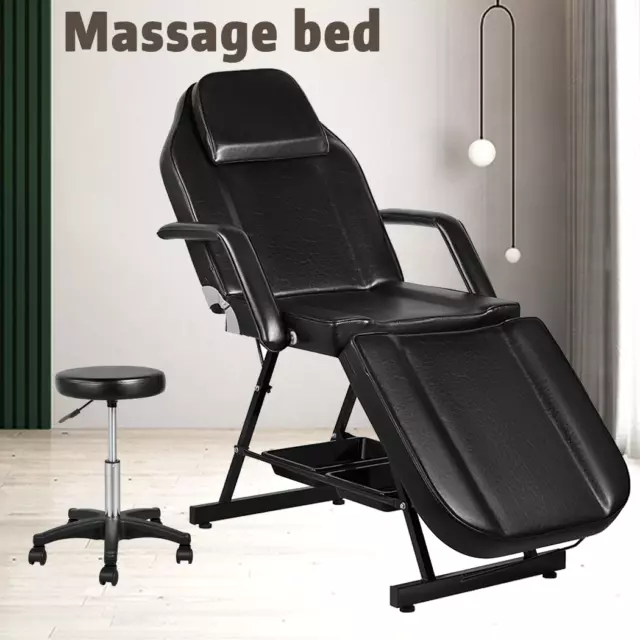 Portable Massage Table With Chair 3 Fold Beauty Bed Therapy Waxing Chair 85CM