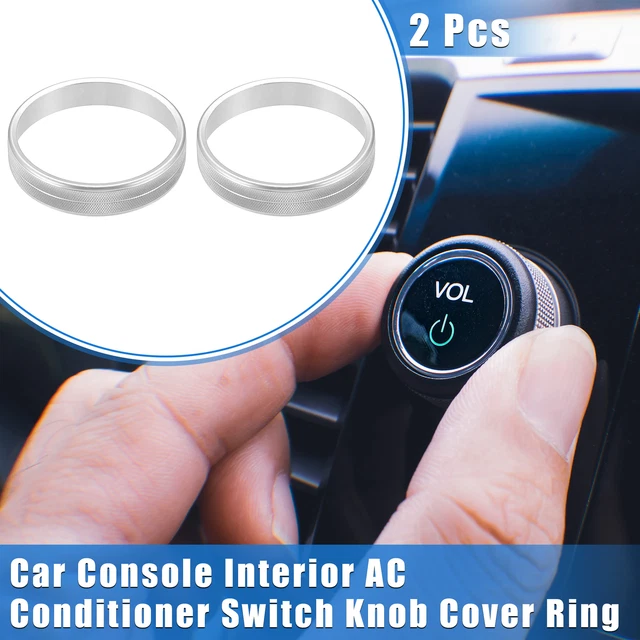 2Pcs AC Switch Knob Cover for Dodge for Ram 1500 2500 3500 2010-2012 Silver Tone