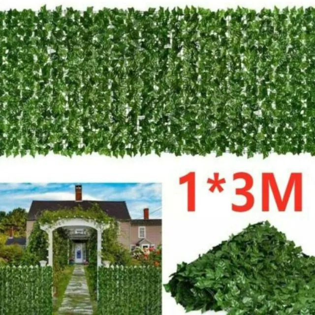 1x3M Künstliche Efeu Blatt Garten Sichtschutz Künstliche Pflanzenwand Hecke Deko