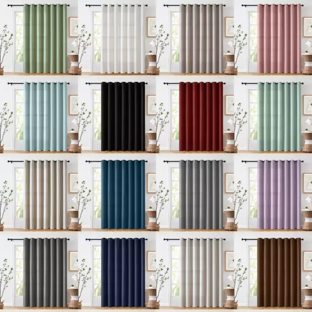 Privacy Grommet Blackout Linen Window Curtains Living Room Drapes 1 Panel