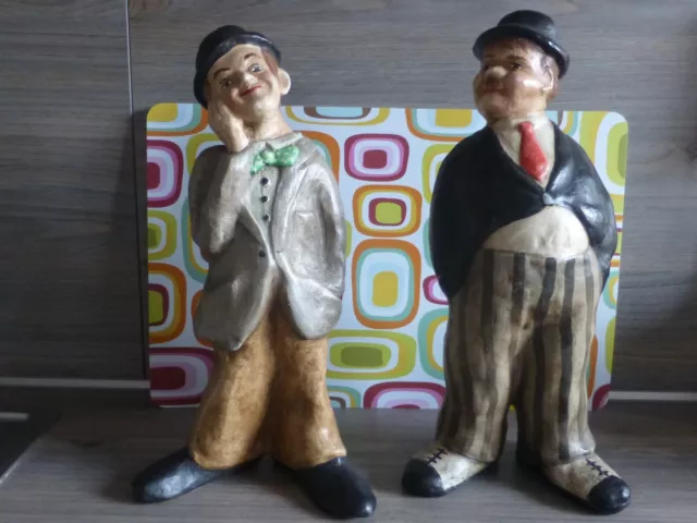 Dick und Doof Stan & Olli 2 schöne große Figuren Marke Achatit Deko Sammler TOP