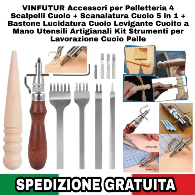 Kit Utensili x La Lavorazione In Pelle E Cuoio Attrezzi Utensili Artigianali